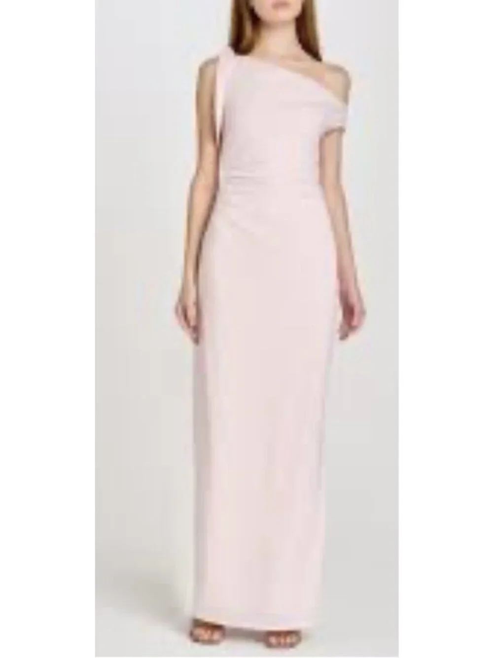 Wayf XL Ballet Pink One-Shoulder Long Formal Party Wedding Guest Gown NEW $128
